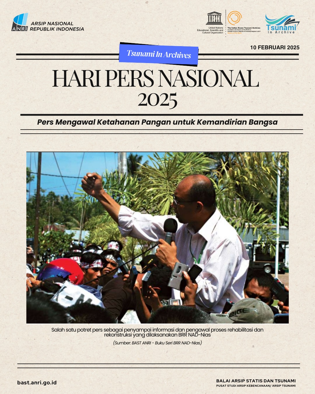 Tsunami in Archive - Hari Pers Nasional 2025: Pers Mengawal Ketahanan Pangan Untuk Kemandirian Bangsa